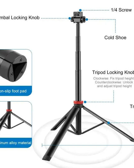 PULUZ Teleskopiskt aluminiumstativ 2m
