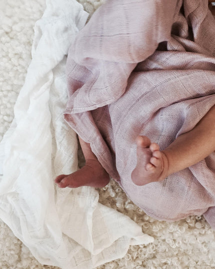 Muslin Blanket Rosa / Vit