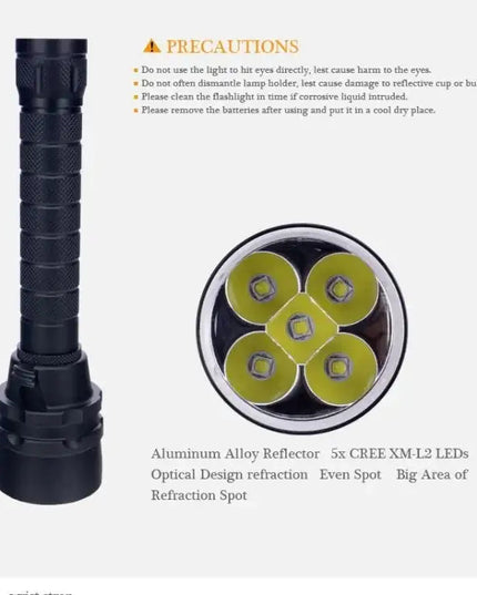 Professionell dykficklampa 6800LM – IPX8 vattentät LED-lampa för undervattensbruk