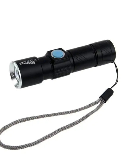 Cree Q5 LED Ficklampa med Zoom – 3 Ljuslägen och 180LM – Kompakt 18650-modell