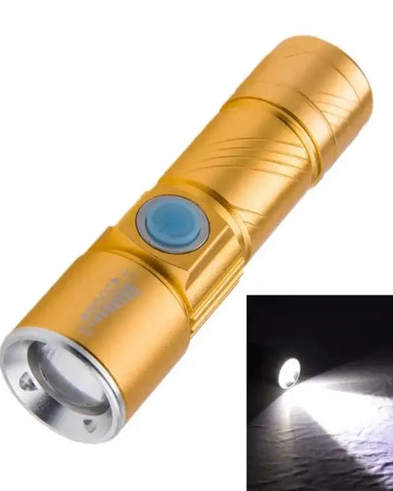 Cree Q5 LED Ficklampa med Zoom – 3 Ljuslägen och 180LM – Kompakt 18650-modell