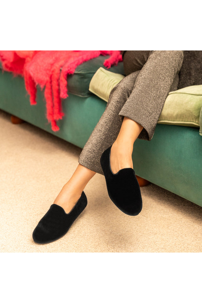 Black Velvet Loafer