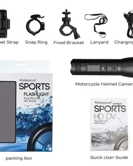 H51 cykel-ficklampa och kompass – motorcykelhjälmkamera & HD sportkamera