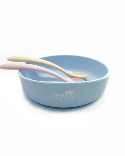 Silicone Baby Plate Bowl - Blå