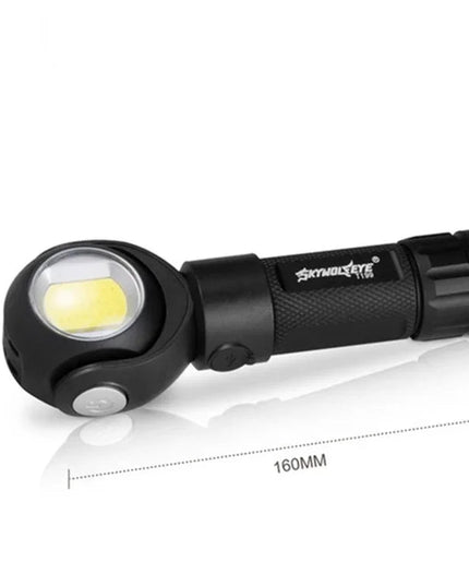 SKYWOLFEYE 360° Roterbar USB-Uppladdningsbar LED Ficklampa med Magnet och COB-arbetsljus