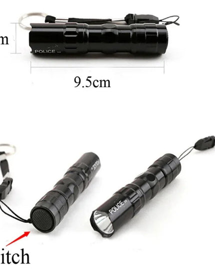 Mini LED Ficklampa 600LM – Vattentålig Taktisk Nyckelringsficklampa i Aluminium