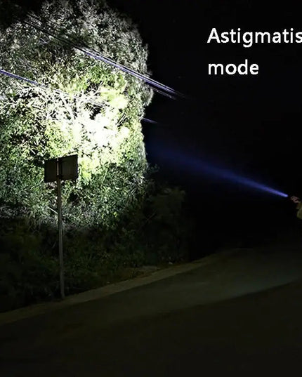 Teleskopisk stark LED-ficklampa med zoom, starkt ljus och magnet – uppladdningsbar