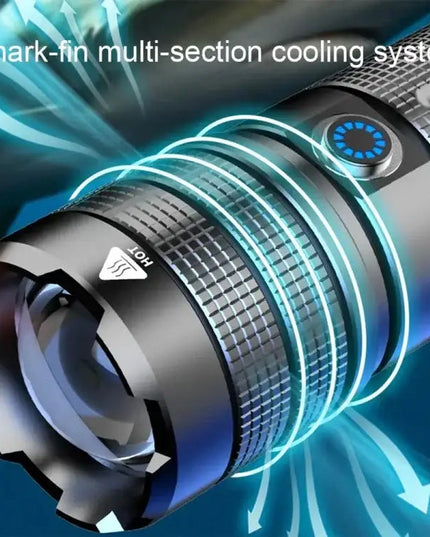 X3 LED Ficklampa med Zoom, RGB-ljus och Powerbank-funktion – 1100lm