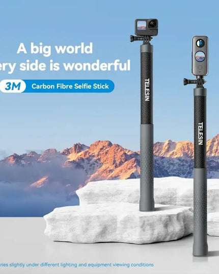 TELESIN 3M Kolfiber Selfie Stick Monopod med 1/4"-Gänga