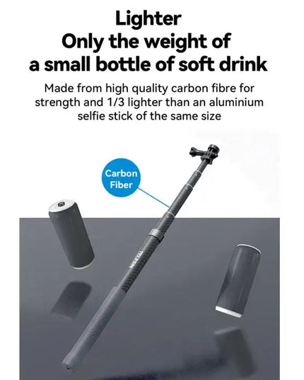 TELESIN 3M Kolfiber Selfie Stick Monopod med 1/4"-Gänga