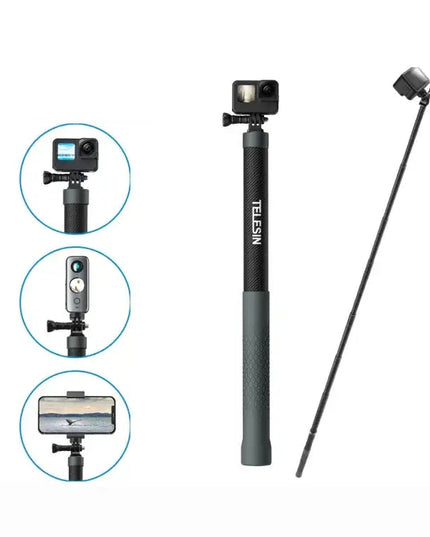 TELESIN 3M Kolfiber Selfie Stick Monopod med 1/4"-Gänga
