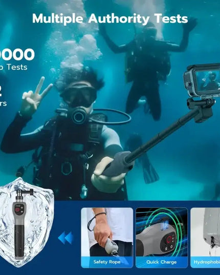 Telesin Selfiepinne Vattentät - 250-850mm med Fjärr till GoPro Hero13/12/11/Mini/10/9/8 Black / Max