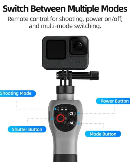 Telesin Selfiepinne Vattentät - 250-850mm med Fjärr till GoPro Hero13/12/11/Mini/10/9/8 Black / Max