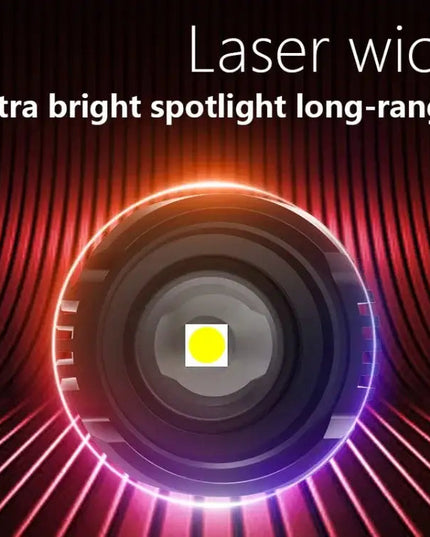 Uppladdningsbar LED ficklampa med zoom och LCD-display – 3000 mAh