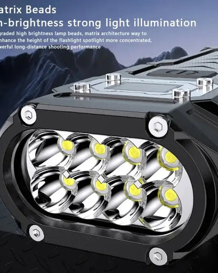 Kraftfull mini nyckellampa med magnet, LCD-display och dubbla ljuslägen