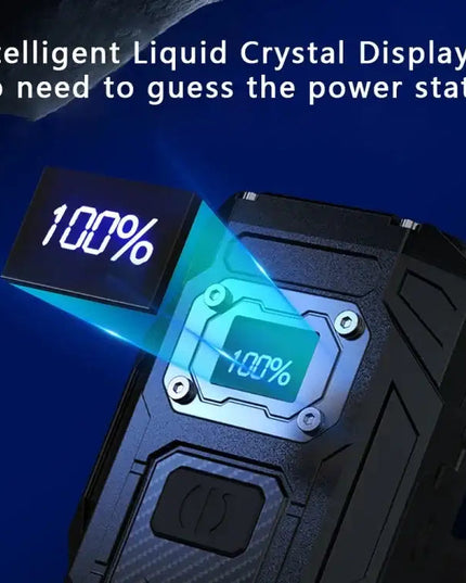 Kraftfull mini nyckellampa med magnet, LCD-display och dubbla ljuslägen