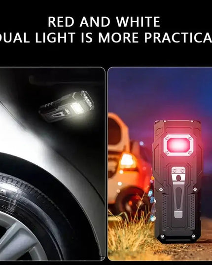 Kraftfull mini nyckellampa med magnet, LCD-display och dubbla ljuslägen