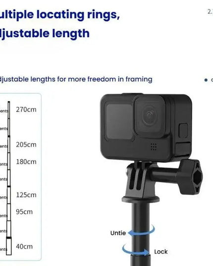 TELESIN Gen 2 2.7 m Kolfiber Selfie Stick