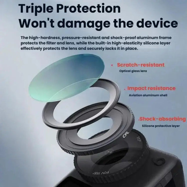 DJI Osmo Action 6 – 4-i-1 Filterkit (CPL / ND8 / ND16 / ND32)