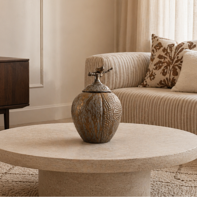 Textured Bronze Urna