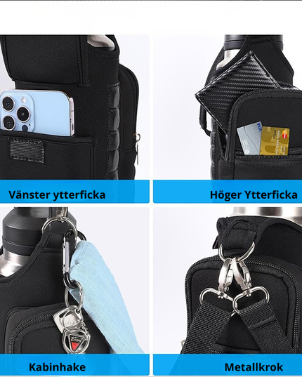 Träningsväska med magnetfäste, justerbar axelrem