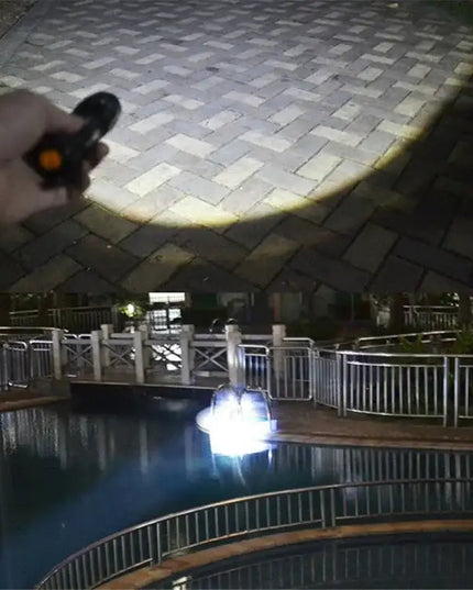 Kompakt LED-ficklampa med zoom – Vattentålig mini ficklampa för arbete och friluftsliv