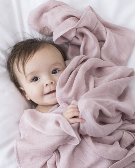 Muslin Blanket Rosa / Vit