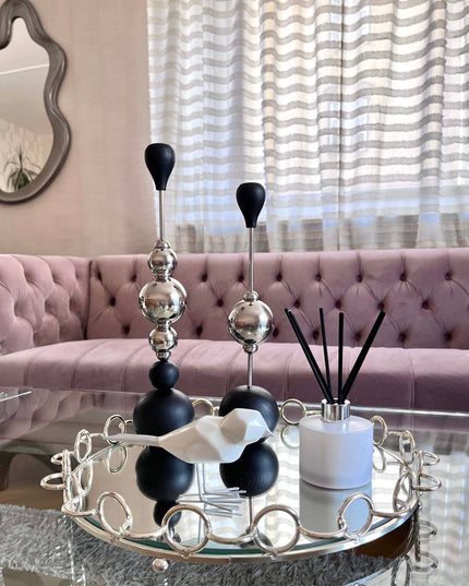 Bubbel Ljusstake Silver