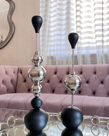 Bubbel Ljusstake Silver