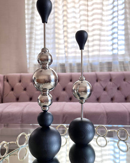 Bubbel Ljusstake Silver