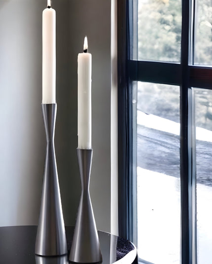 Konisk Ljusstake Mörksilver
