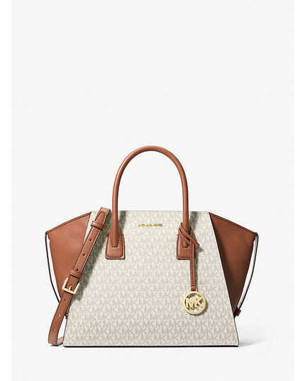 Michael Kors Handväska Avril Fullkornslader Blixtlas Beige