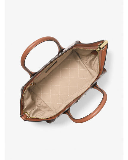 Michael Kors Handväska Avril Fullkornslader Blixtlas Beige