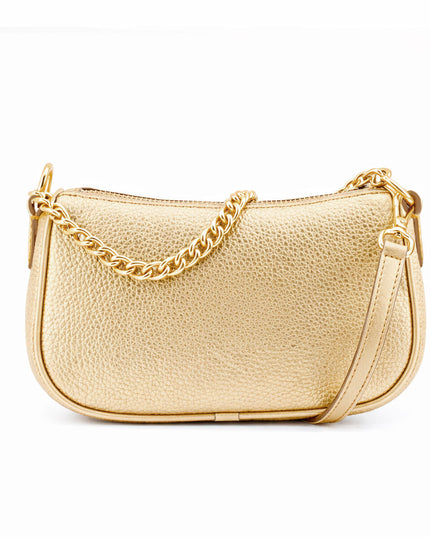 Michael Kors Axelväska Carmela Fullgrain Blixtlasbeslag Guld