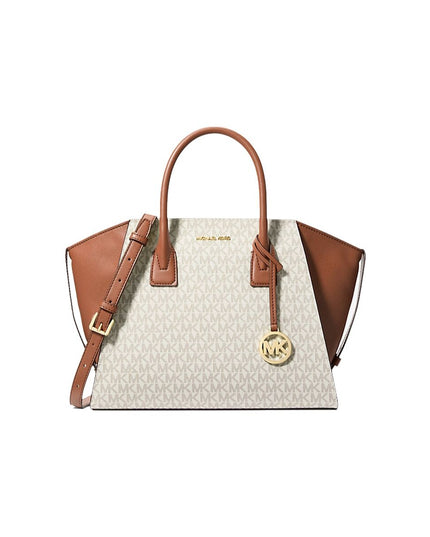 Michael Kors Handväska Avril Fullkornslader Blixtlas Beige