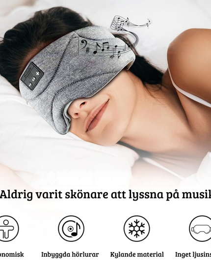 Sovmask med Bluetooth-högtalare, trådlös och ljusblockering