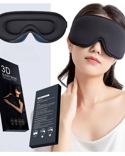Sovmask 3D med memory foam, ergonomisk och ljusblockerande