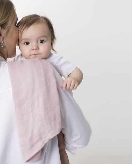 Muslin Squares Rose/ White